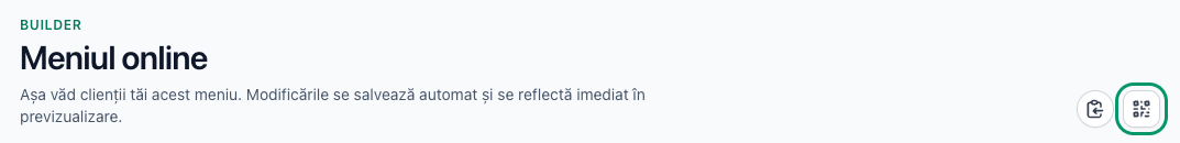 Butonul de descărcare a codului QR