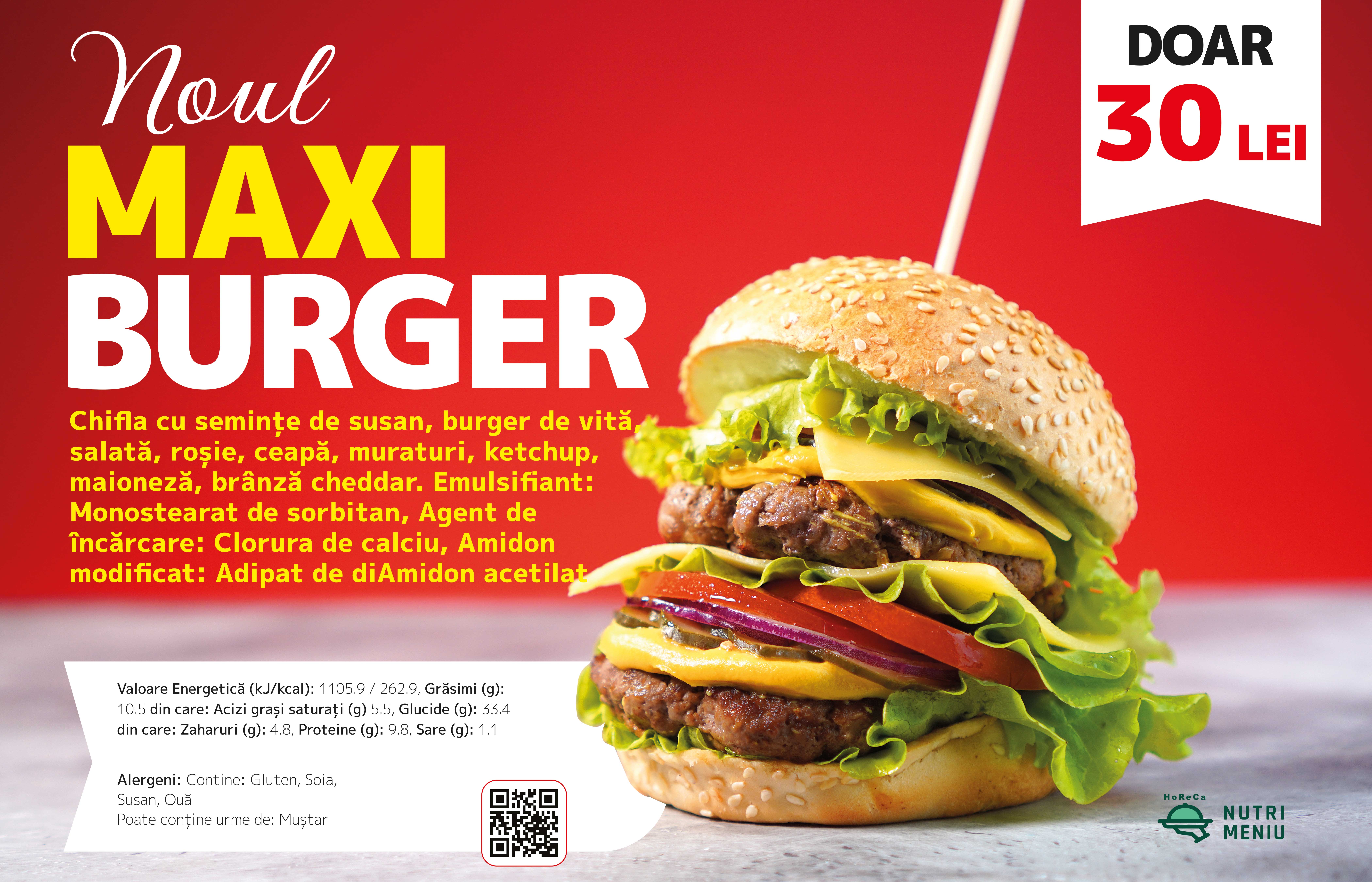 Afisare produs panou fast food conform ordinului 201 ANPC